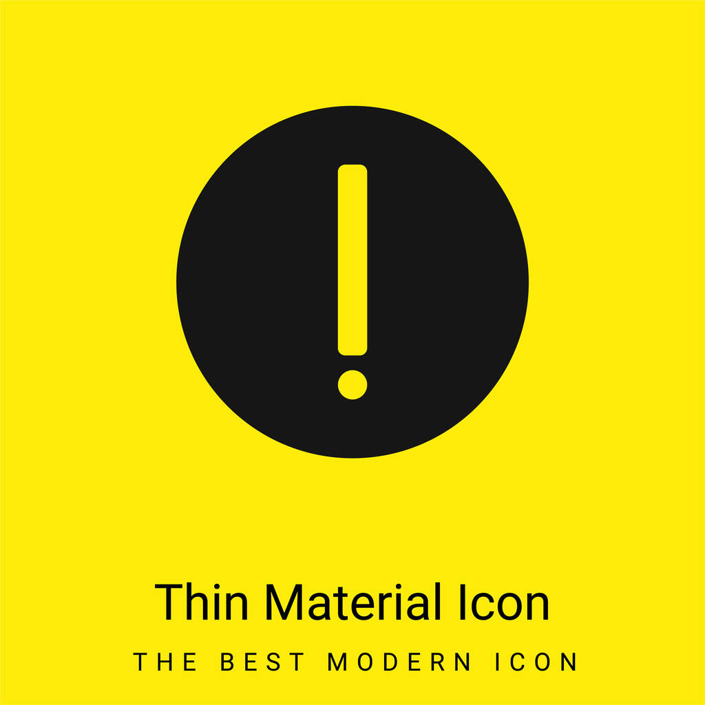 Attention minimale icône de matériau jaune vif - Vecteur, image