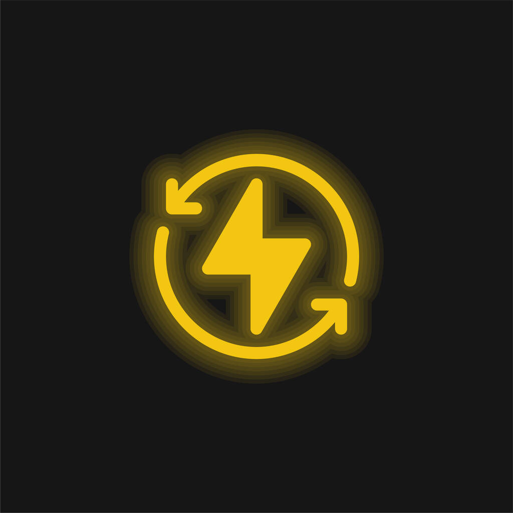 Bolt sárga izzó neon ikon - Vektor, kép