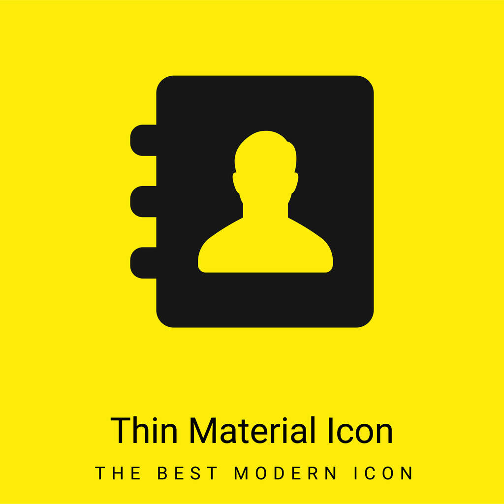 Agenda minime icône matériau jaune vif - Vecteur, image