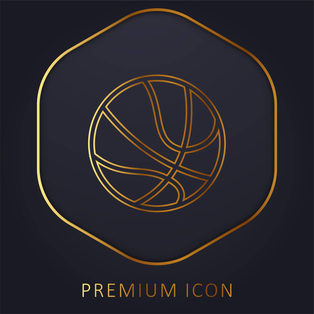 Baloncesto Ball Variante línea dorada logotipo premium o icono - Vector, imagen