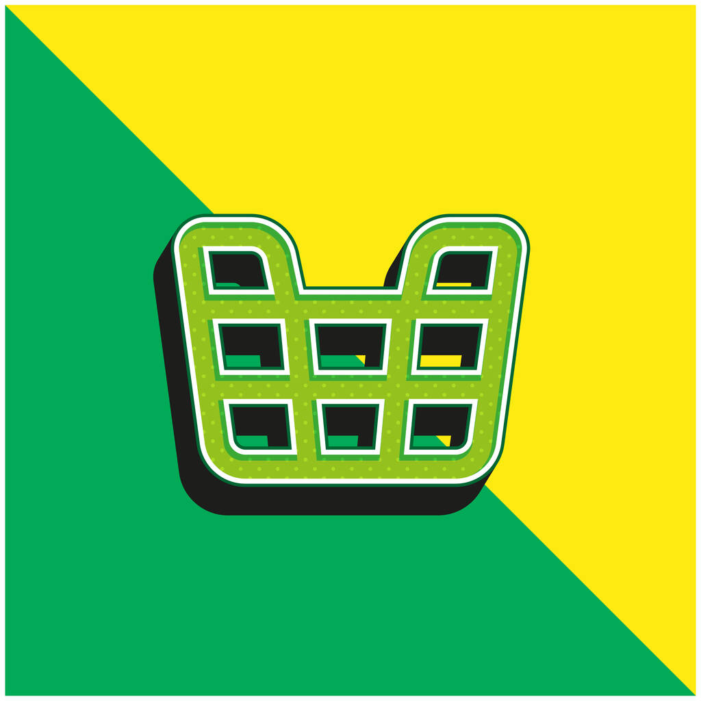 Cesta verde y amarillo moderno logotipo icono del vector 3d - Vector, imagen