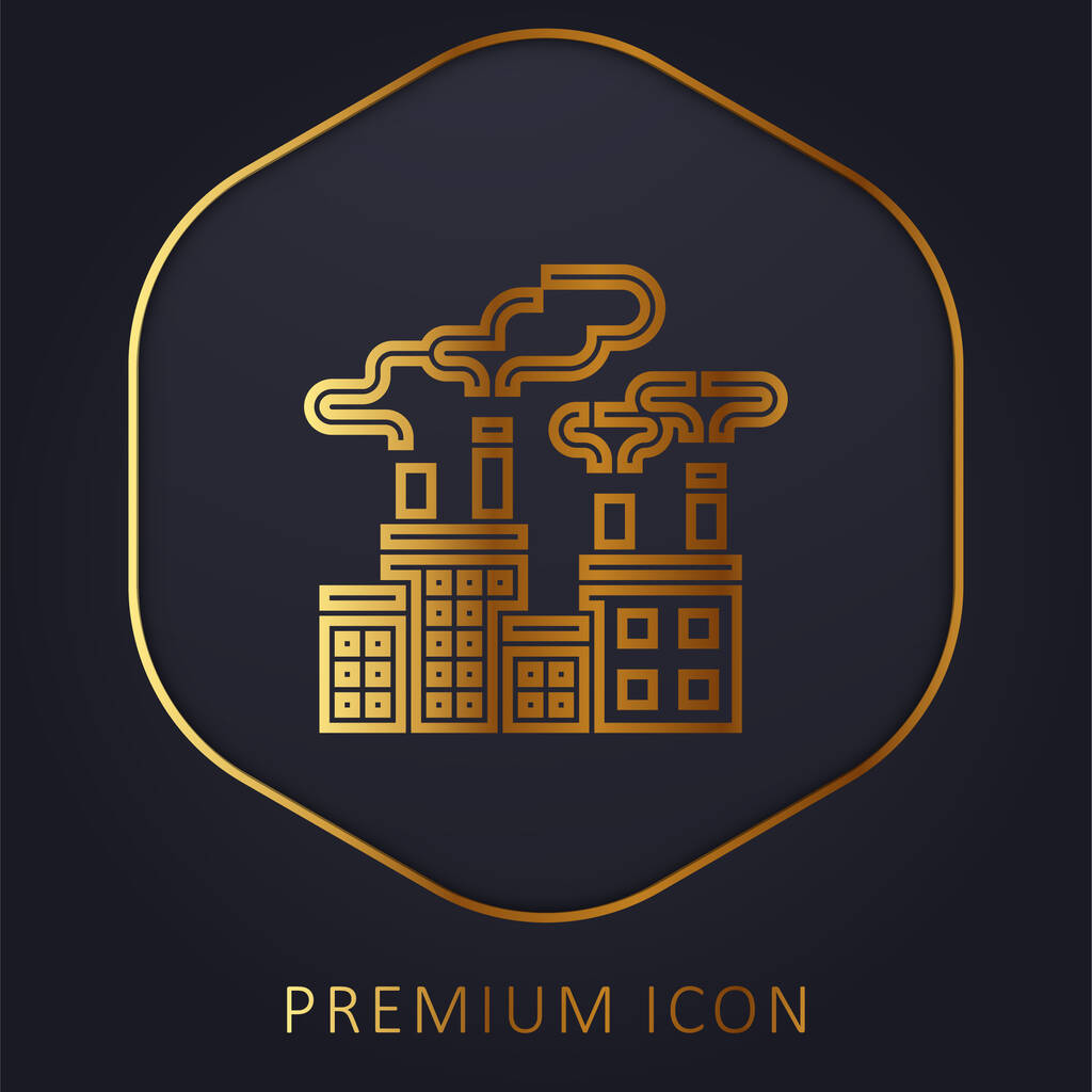 Contaminación del aire Golden Line premium logo or icon - Vector, imagen