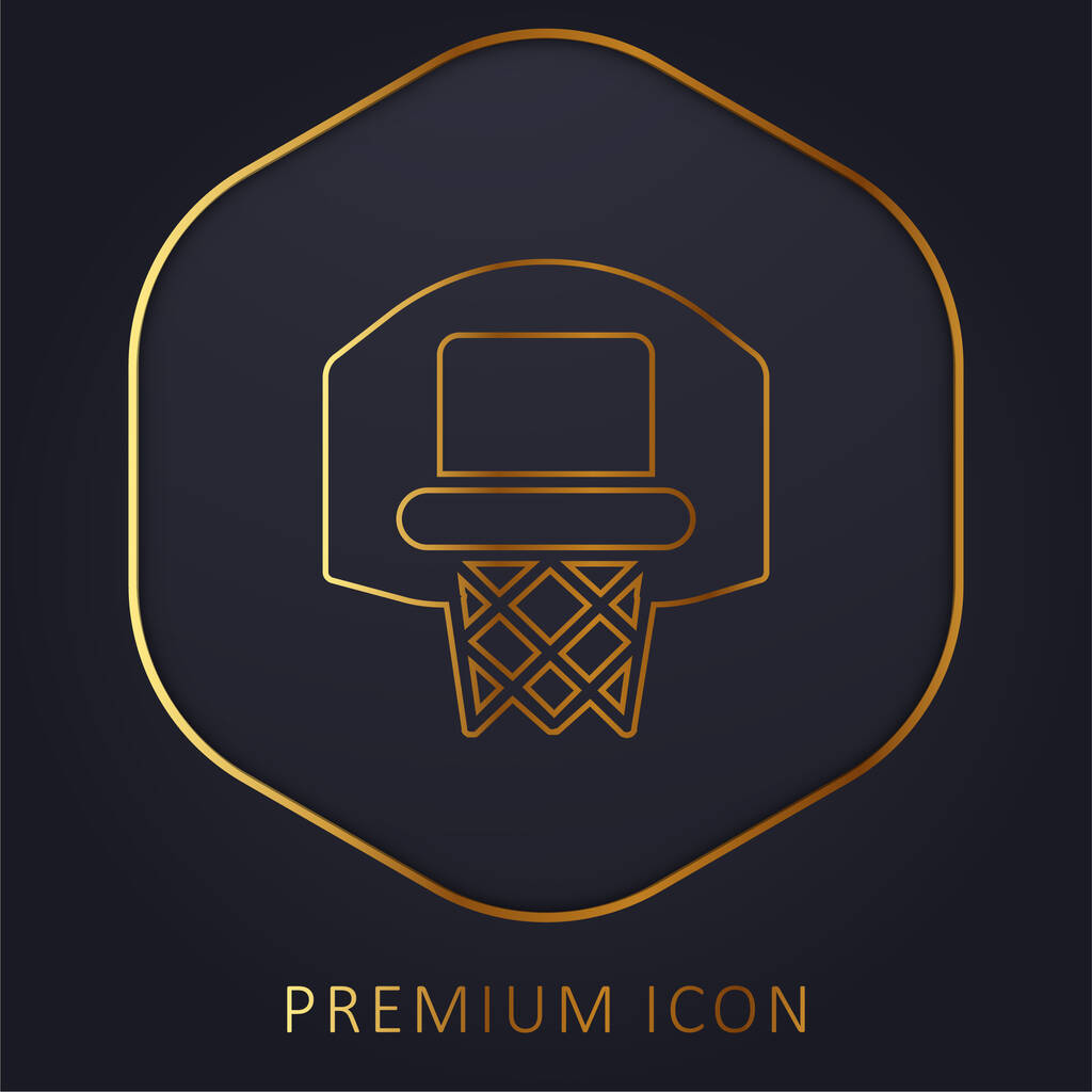 Pallacanestro linea dorata logo premium o icona - Vettoriali, immagini
