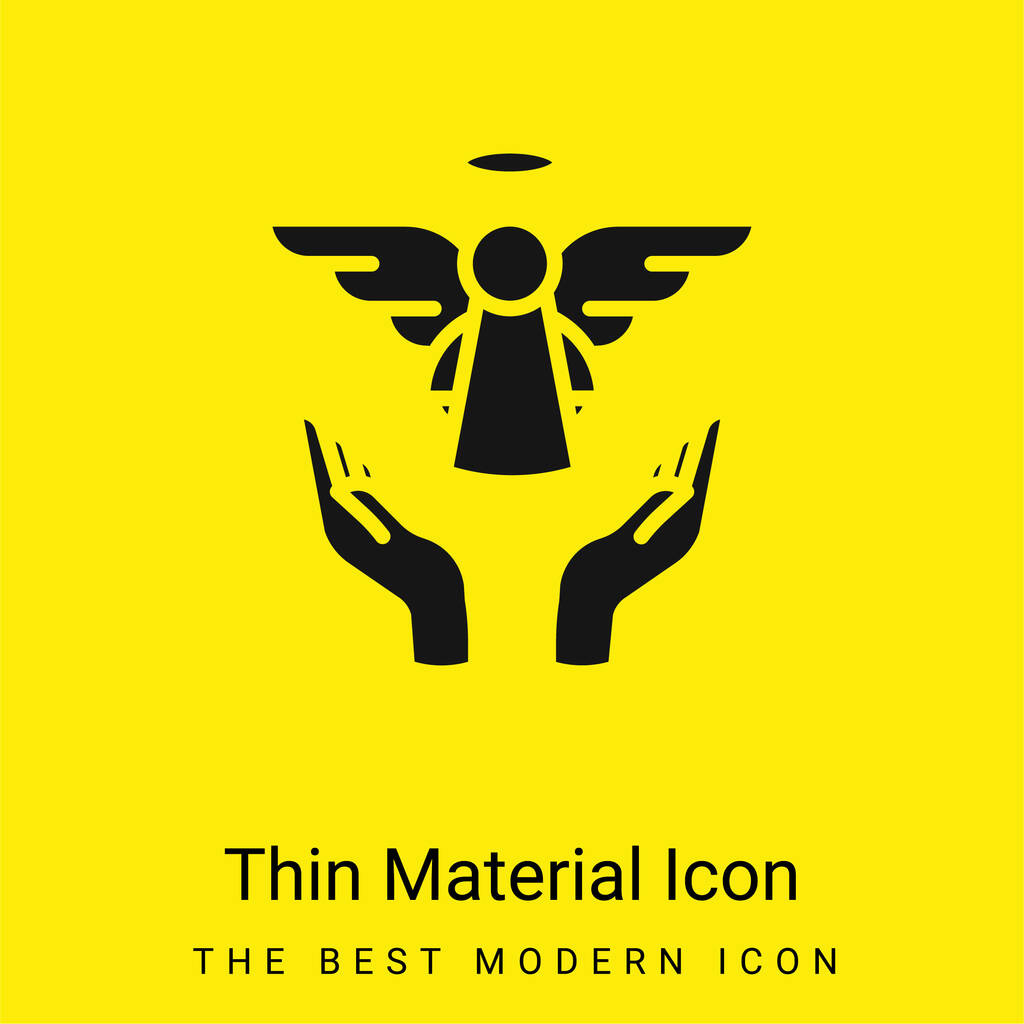 Ícone de material amarelo brilhante mínimo anjo - Vetor, Imagem