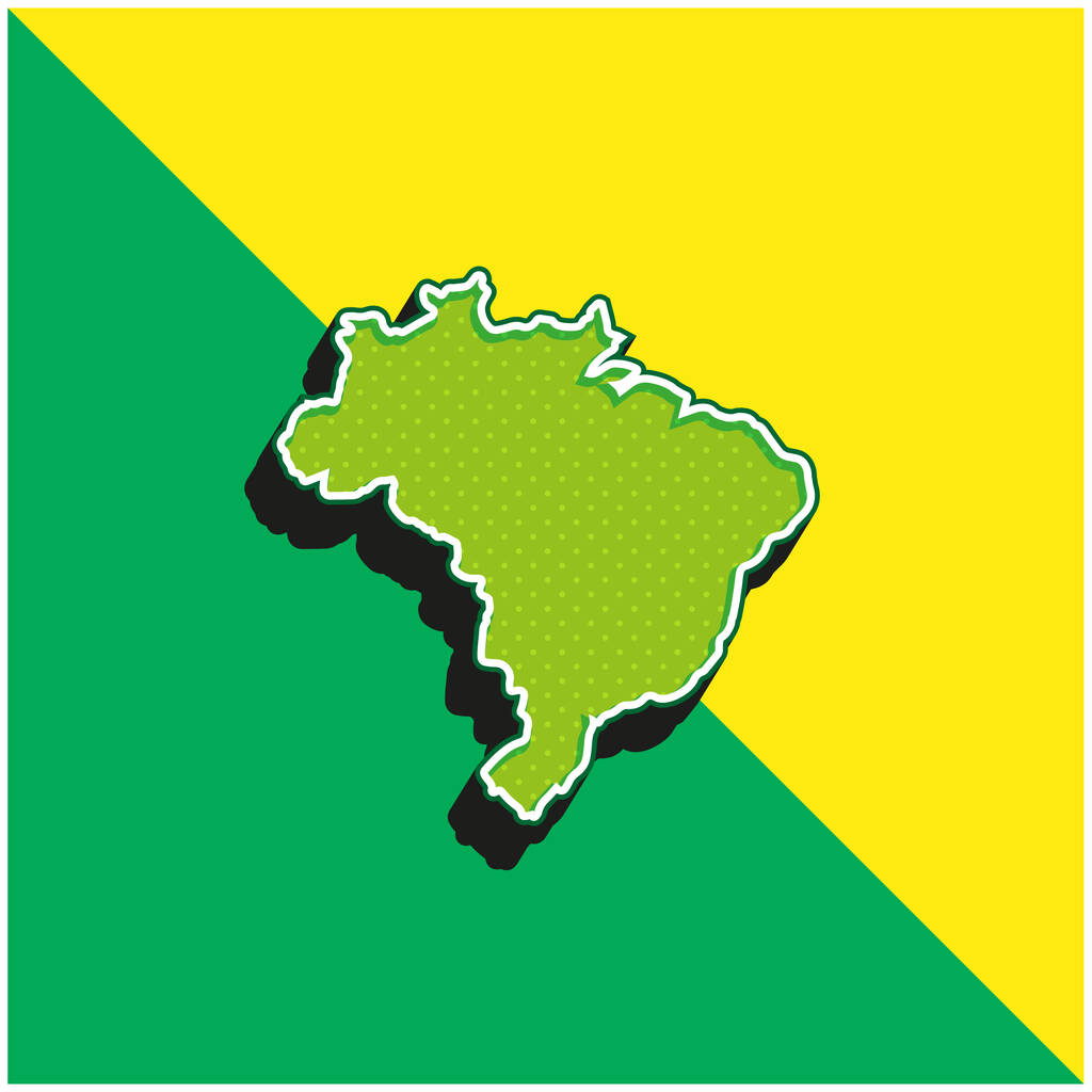 Negro verde y amarillo moderno 3d vector icono logo - Vector, Imagen