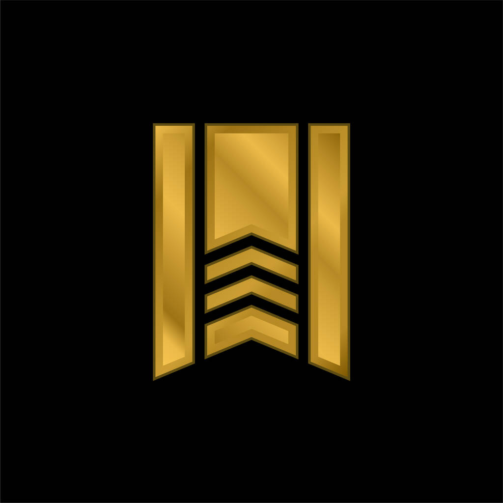 Banner banhado a ouro ícone metálico ou vetor logotipo - Vetor, Imagem