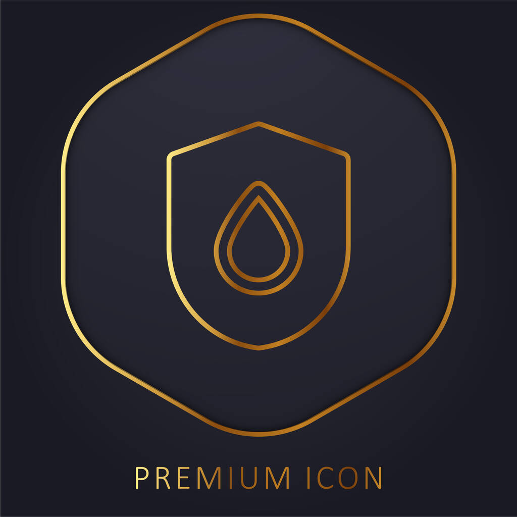 Blood Drop golden line premium logo or icon - Vector, Image