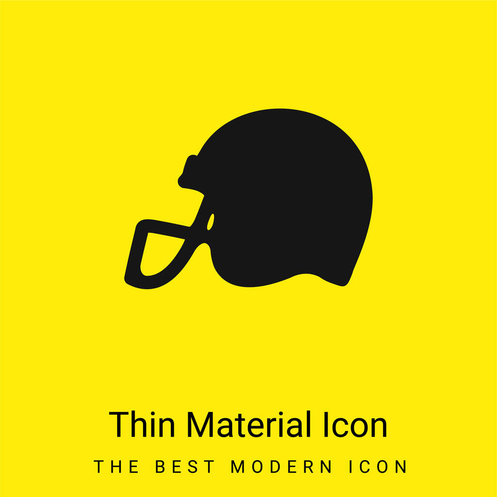 American Football Helmet Side View Μαύρο Σιλουέτα ελάχιστο φωτεινό κίτρινο υλικό εικονίδιο - Διάνυσμα, εικόνα