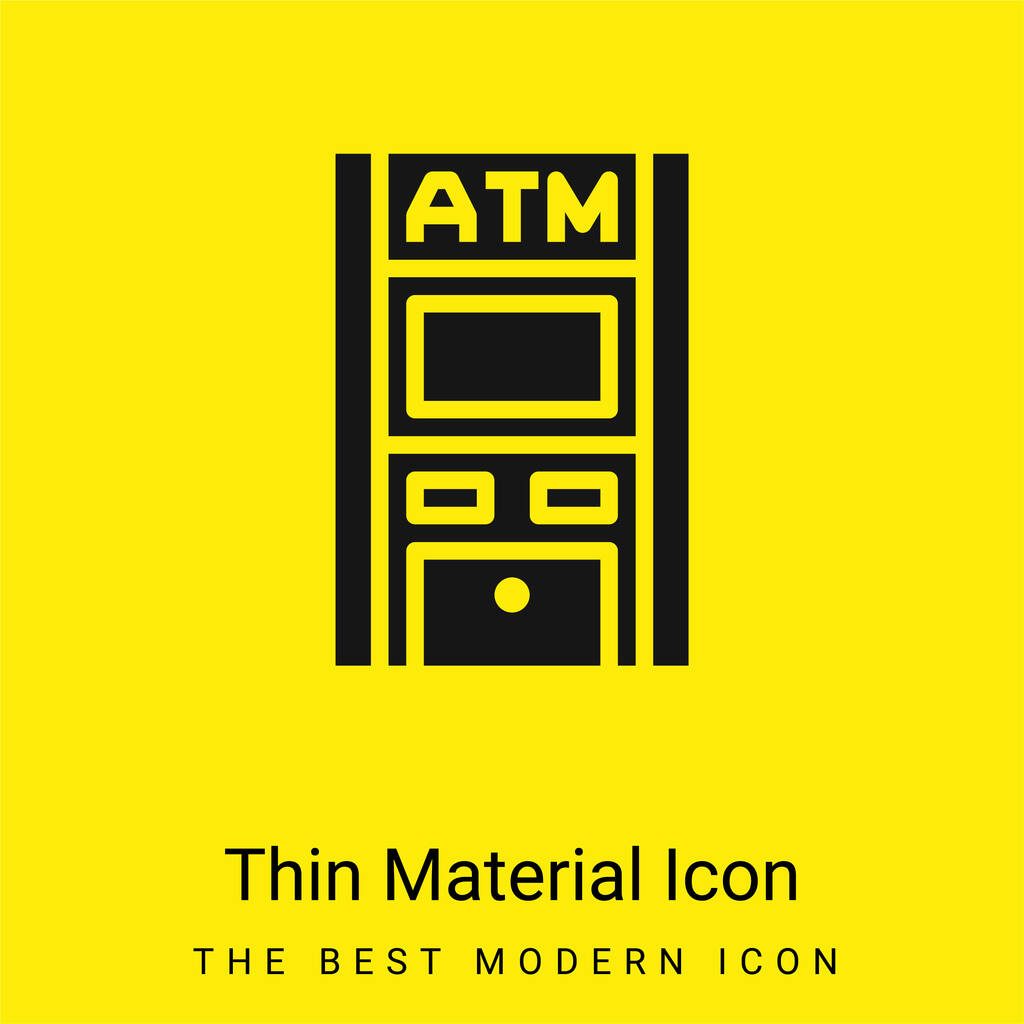 Atm minimal bright yellow material icon - Vector, Image