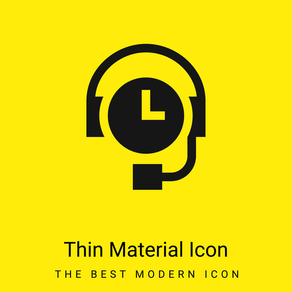 24 horas Suporte mínimo ícone de material amarelo brilhante - Vetor, Imagem