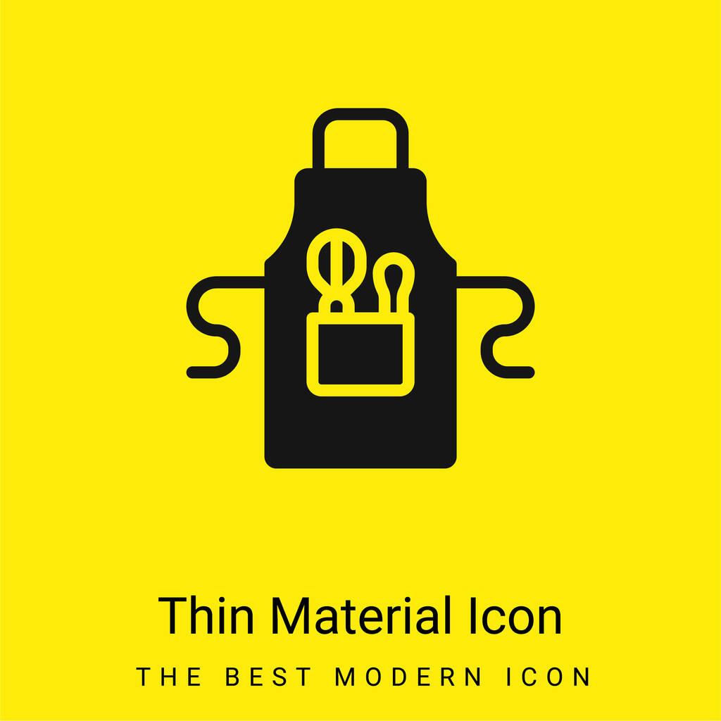 Avental mínimo ícone material amarelo brilhante - Vetor, Imagem