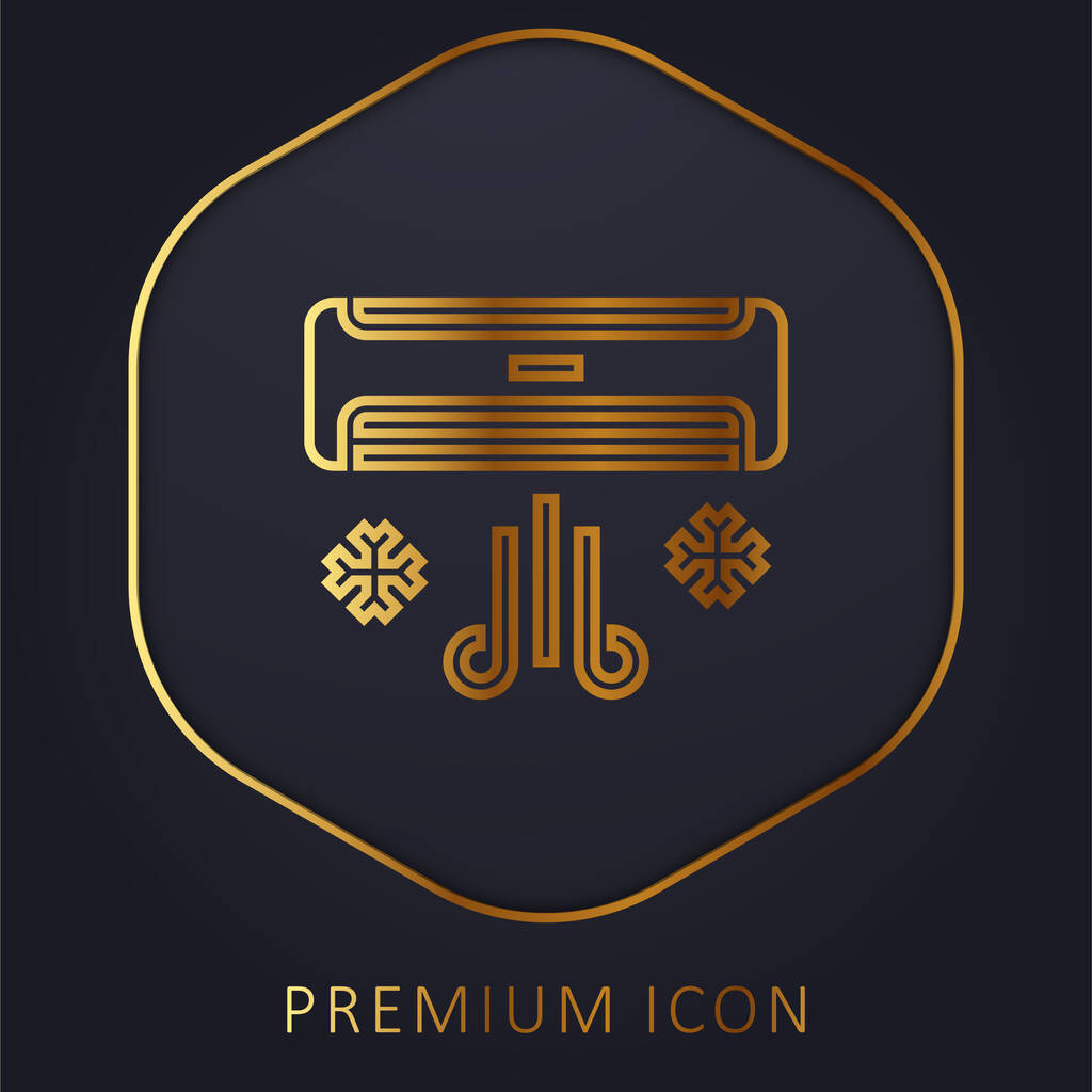 Condizionatore d'aria linea dorata logo premium o icona - Vettoriali, immagini