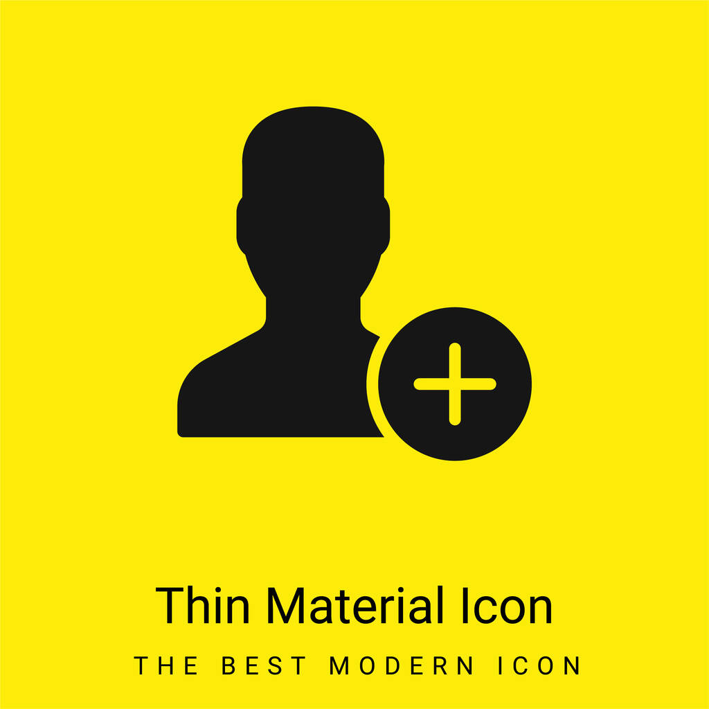 Aggiungi icona minimale materiale giallo brillante utente - Vettoriali, immagini