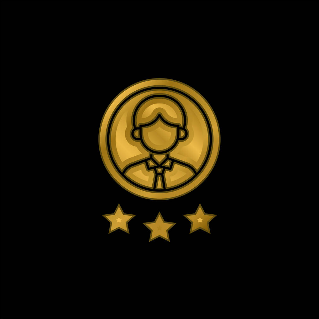 Najlepszy złoty metaliczny ikona pracownika lub wektor logo - Wektor, obraz