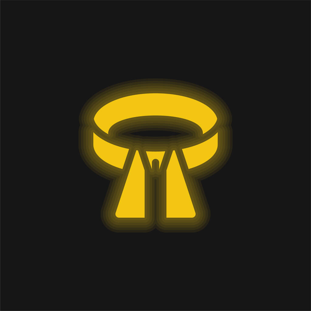 Öv sárga izzó neon ikon - Vektor, kép