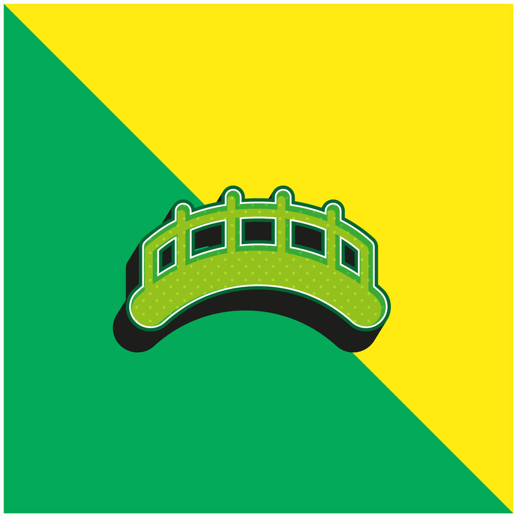 Köprüler Yeşil ve Sarı modern 3d vektör simgesi logosu - Vektör, Görsel