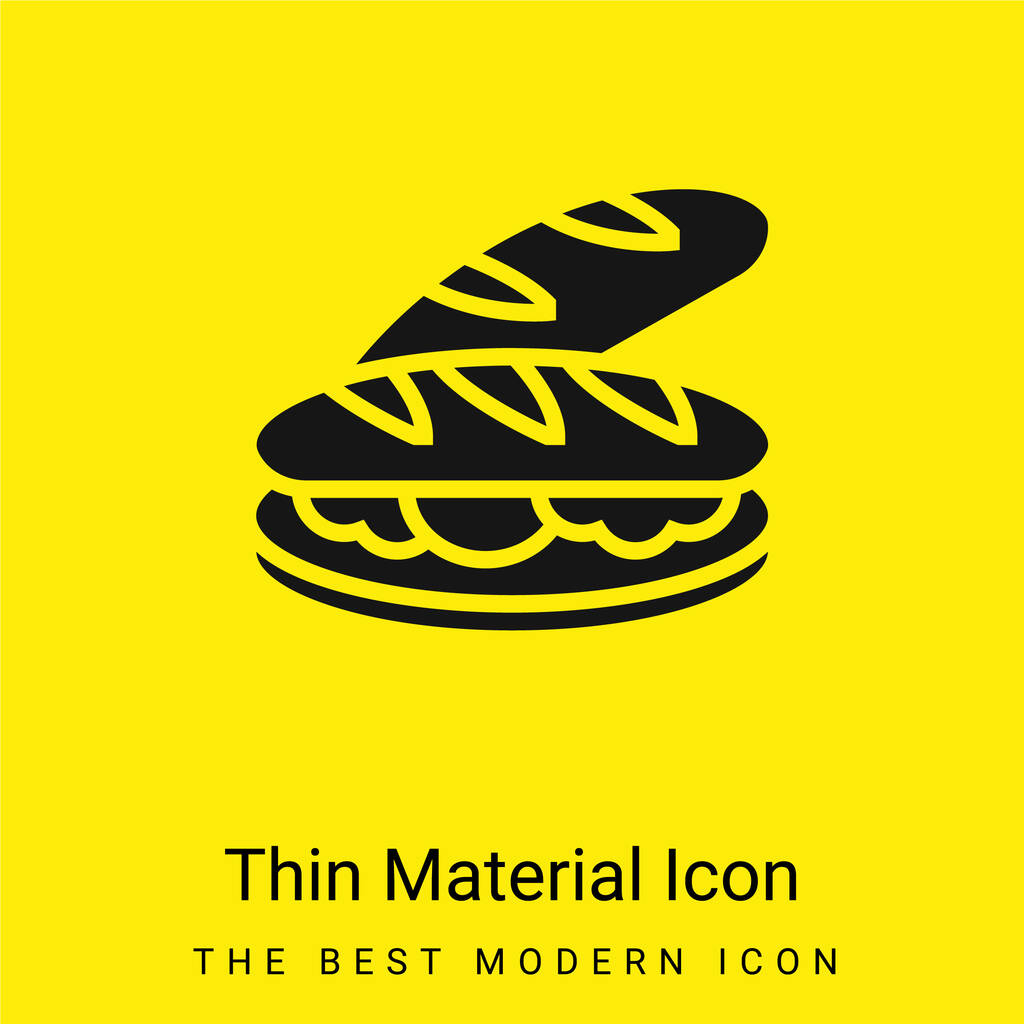 Baguette minimal bright yellow material icon - Vector, Image