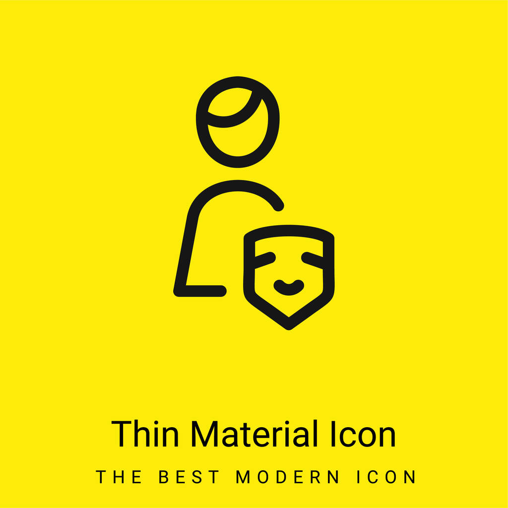 Herec minimální jasně žlutý materiál ikona - Vektor, obrázek