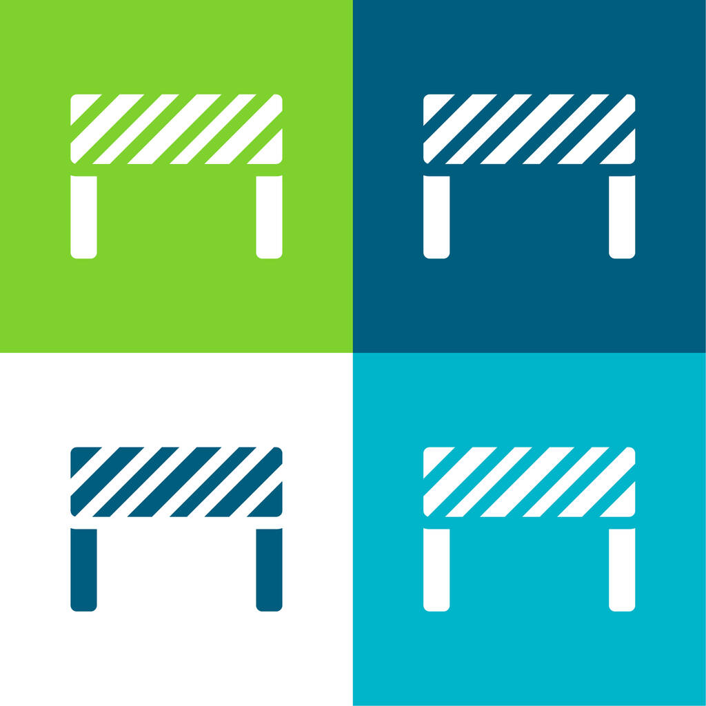 Barreira Plano quatro cores conjunto de ícones mínimos - Vetor, Imagem