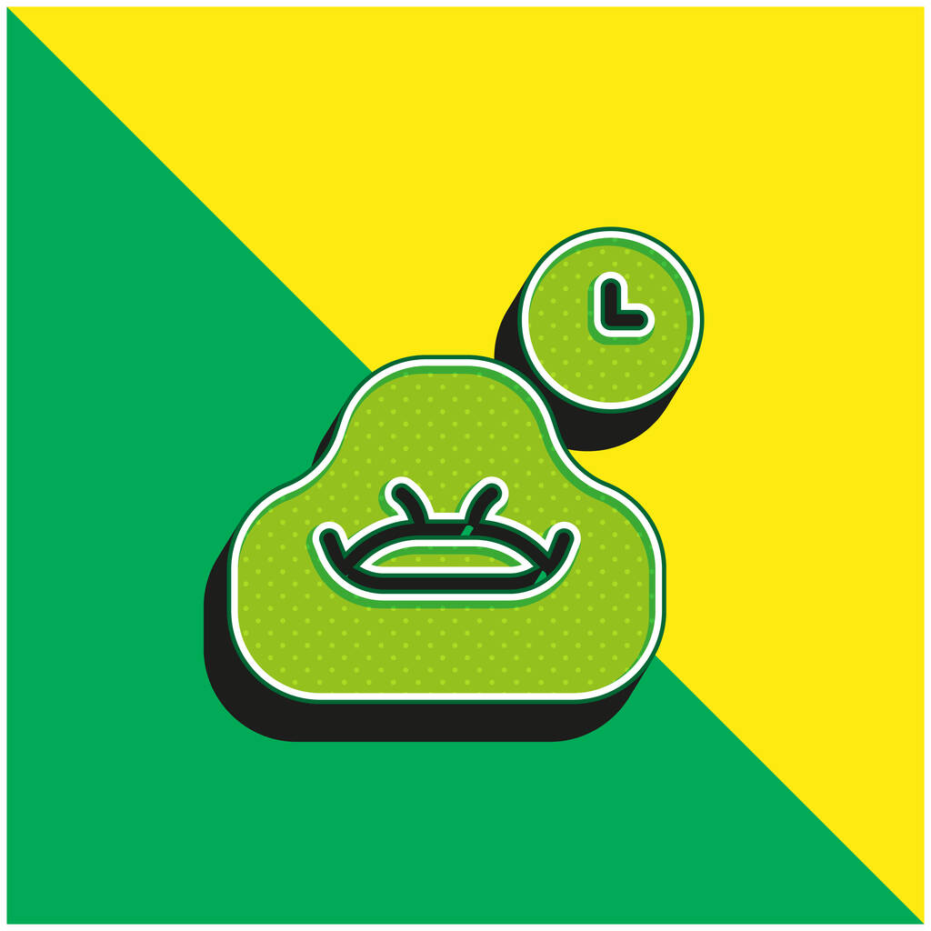 Bean Bag Green and yellow modern 3d vector icon logo - Vector, Image