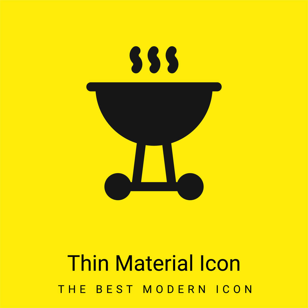 Bbq minimal bright yellow material icon - Vector, Image