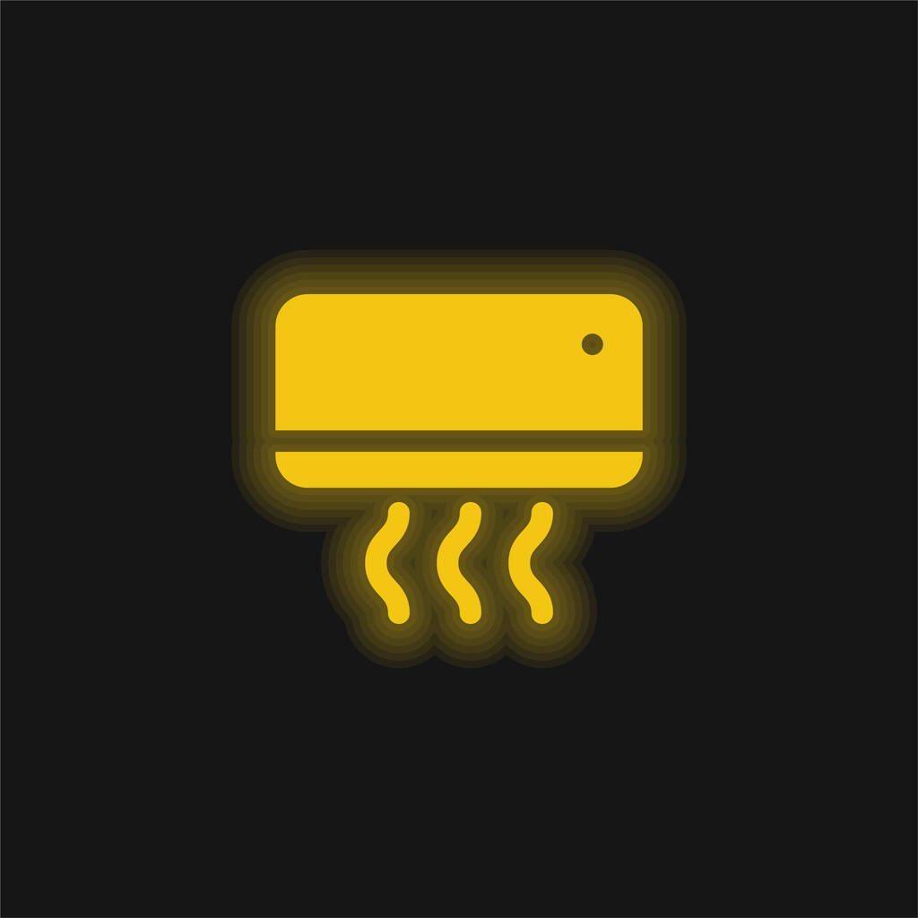 Climatiseur jaune néon brillant icône - Vecteur, image