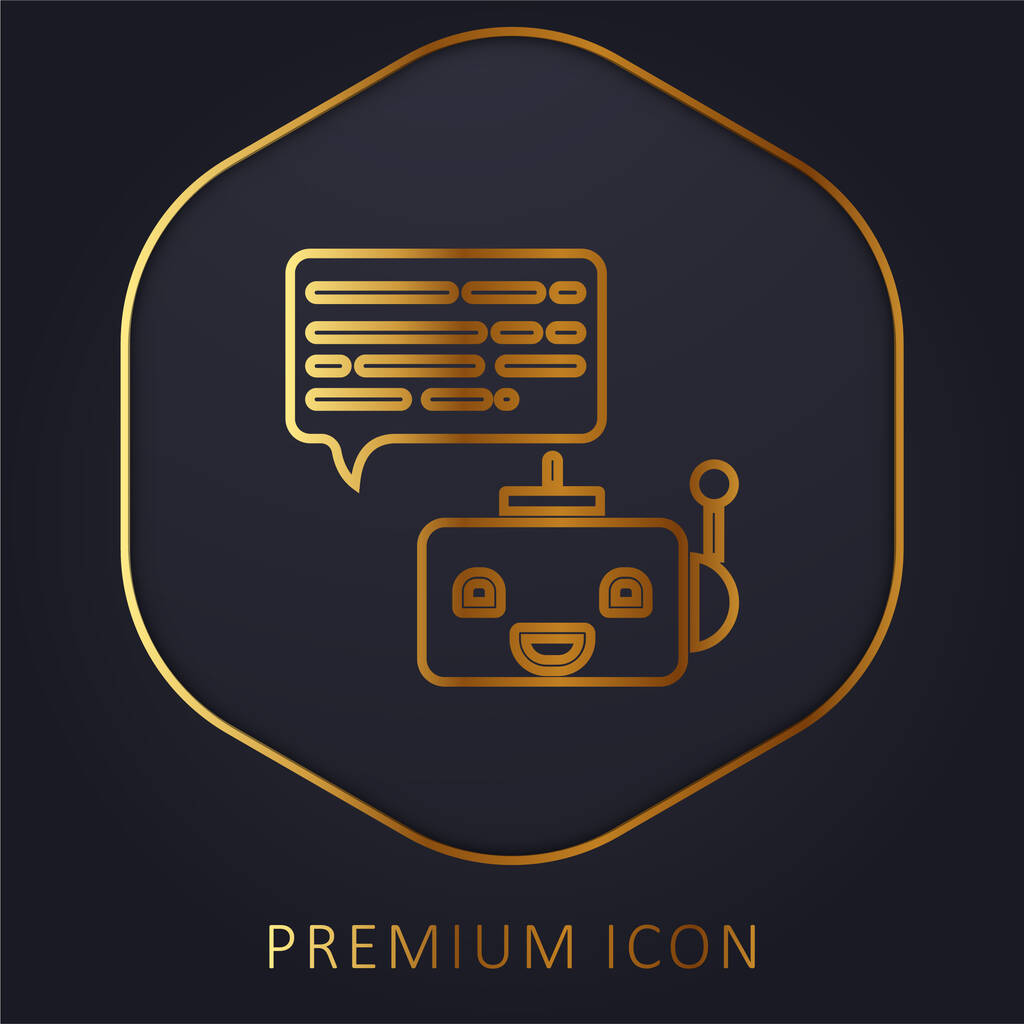 Logo o icona premium della linea dorata del bot - Vettoriali, immagini
