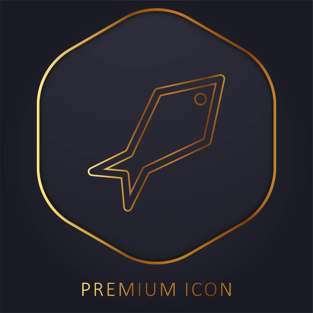 Poisson angulaire ligne d'or logo premium ou icône - Vecteur, image