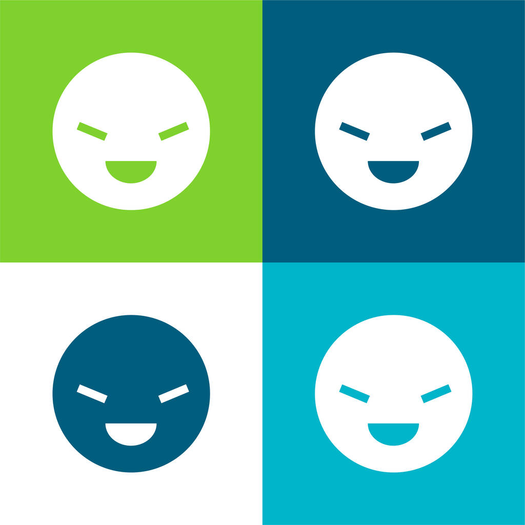 Beat Lapos négy szín minimális ikon készlet - Vektor, kép