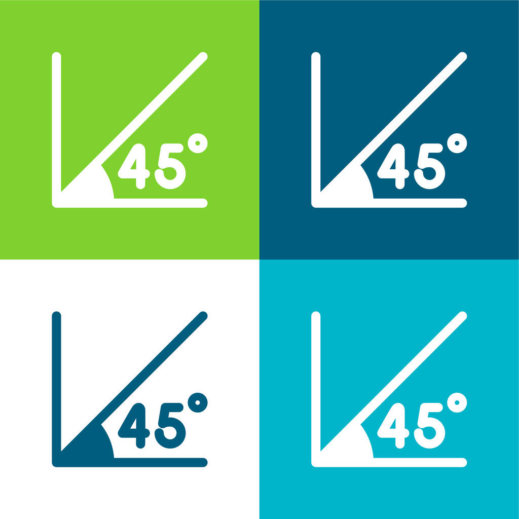 Angle plat quatre couleurs minimum jeu d'icônes - Vecteur, image