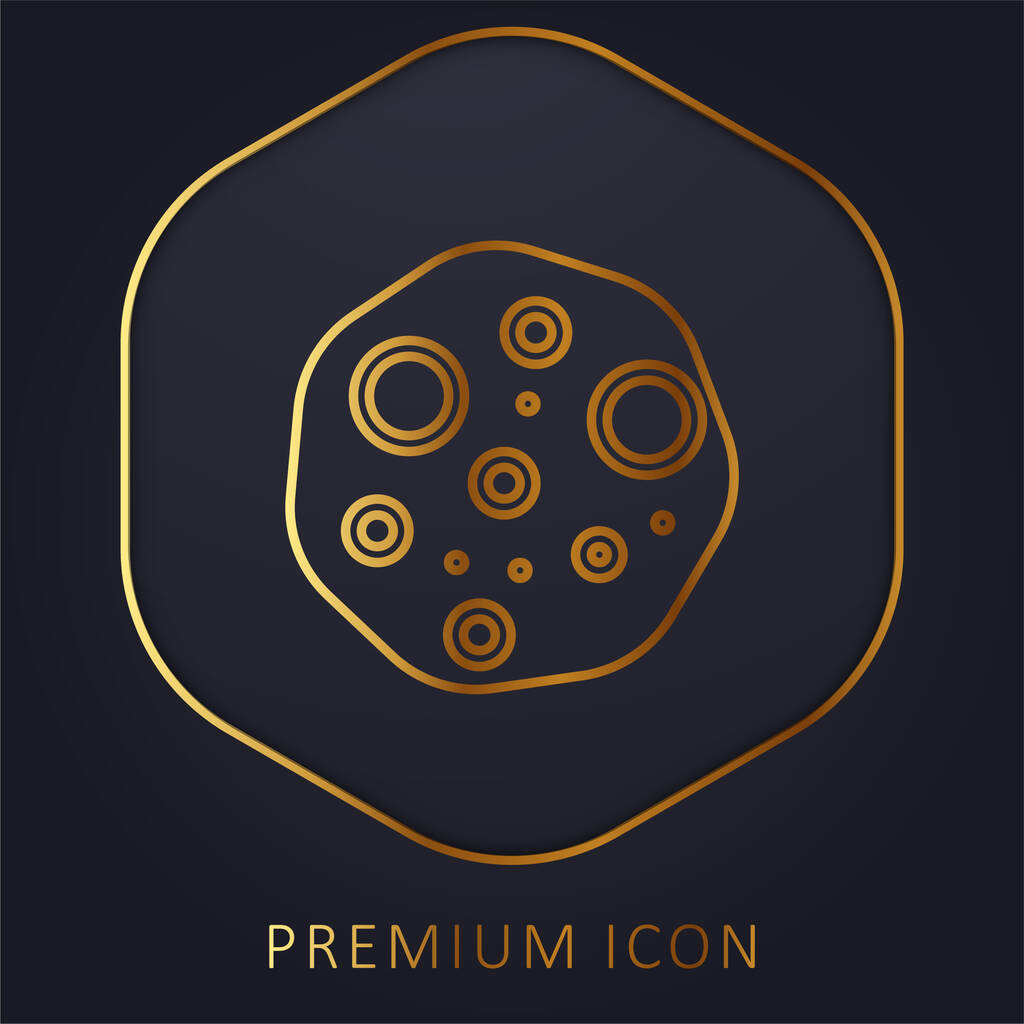 Asteroid golden line premium logo or icon - Vector, Image
