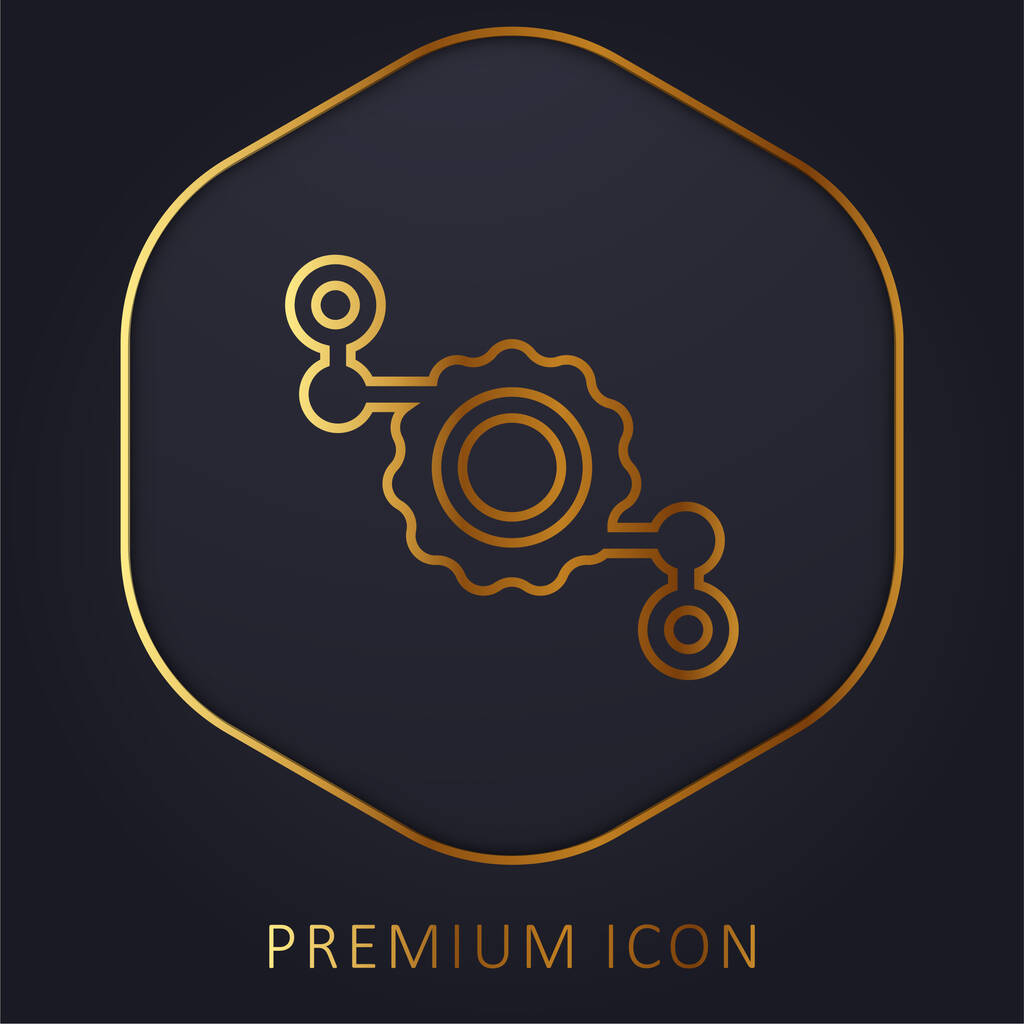 Ensamblaje línea de oro logotipo premium o icono - Vector, Imagen