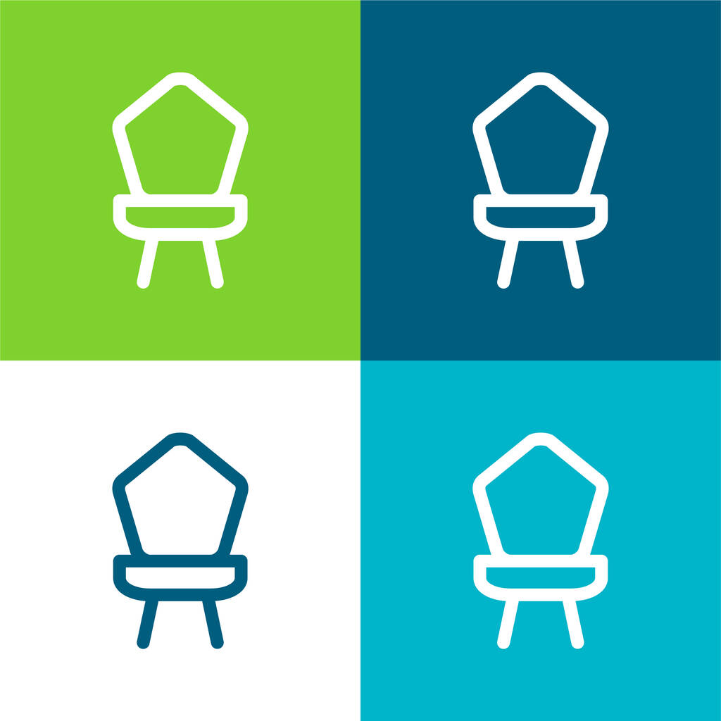 Baby Chair Flache vier Farben minimales Symbol-Set - Vektor, Bild