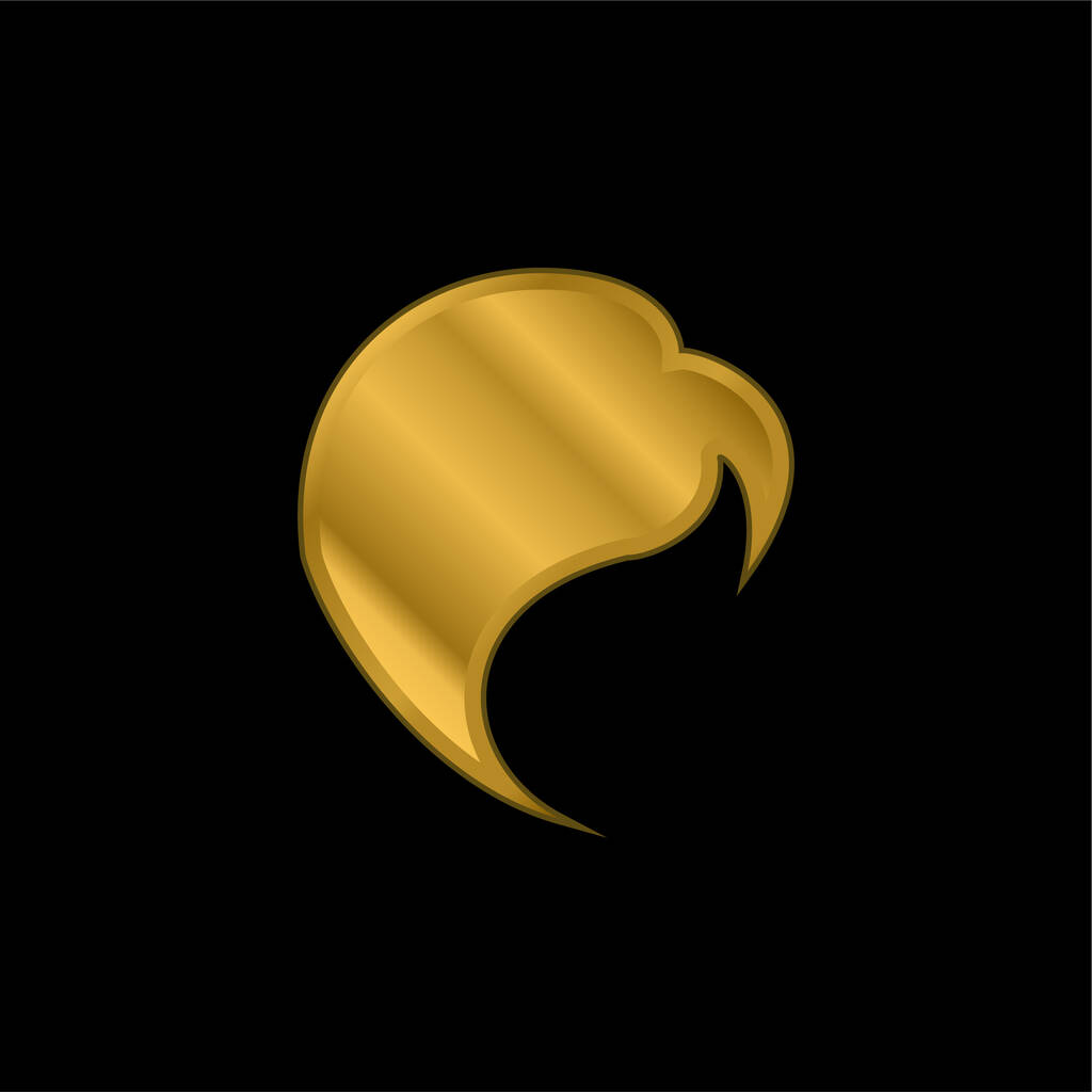 Negro Pelo chapado en oro icono metálico o logo vector - Vector, imagen