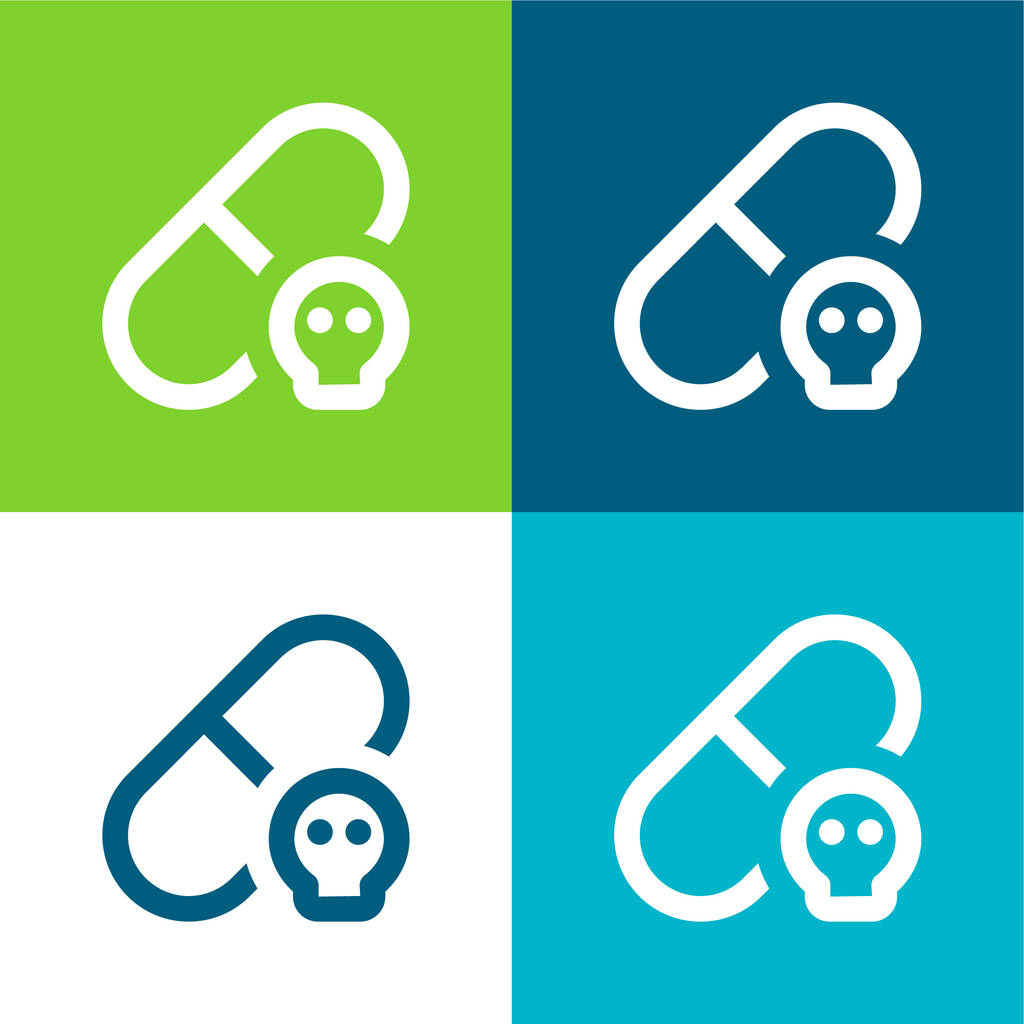 Allergic Flat four color minimal icon set - Vector, Image