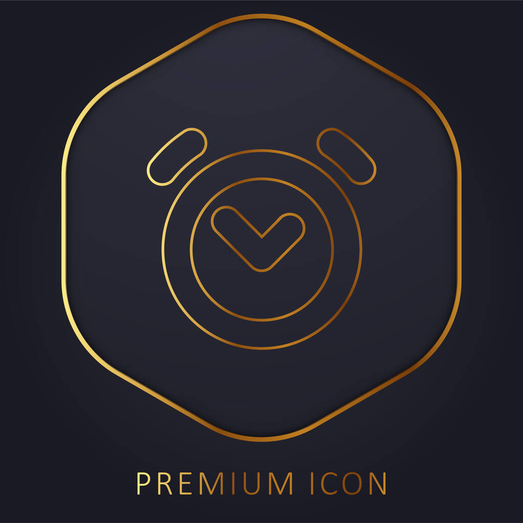 Sveglia linea dorata logo premium o icona - Vettoriali, immagini