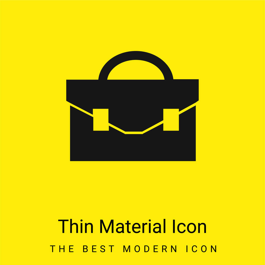 Μαύρη βαλίτσα ελάχιστη φωτεινό κίτρινο υλικό εικονίδιο - Διάνυσμα, εικόνα