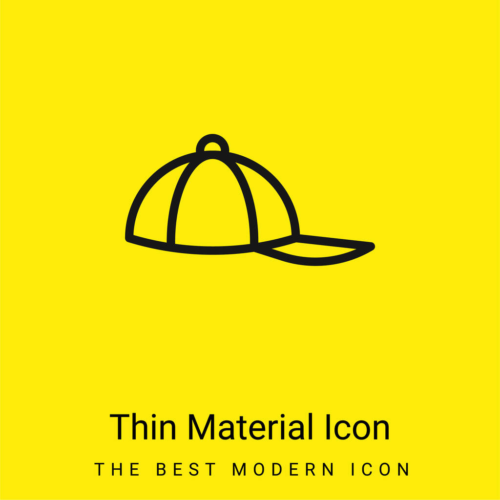 Gorra de béisbol mínimo icono de material amarillo brillante - Vector, imagen