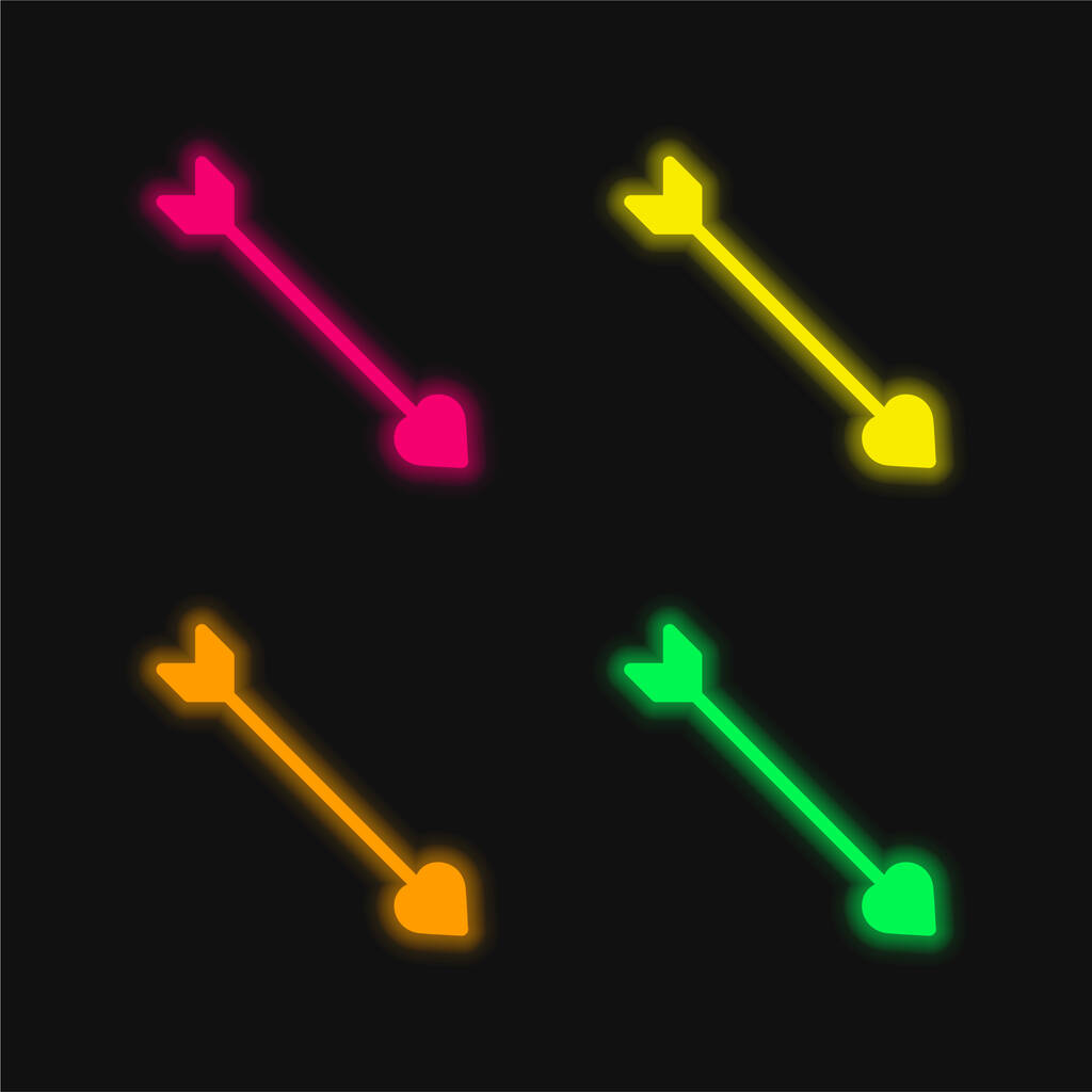 Strzałka cztery kolor świecący neon wektor ikona - Wektor, obraz