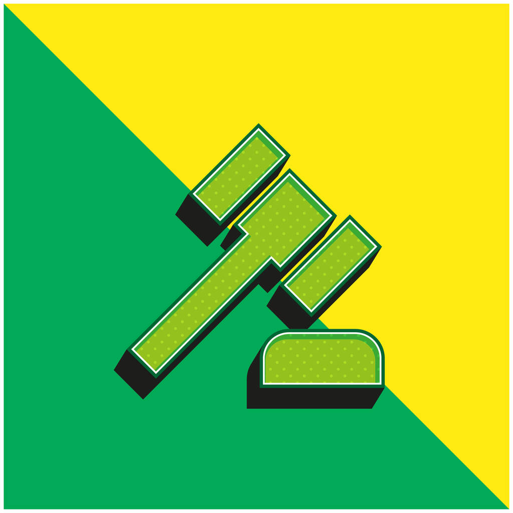 Huutokauppa Vihreä ja keltainen moderni 3d vektori kuvake logo - Vektori, kuva
