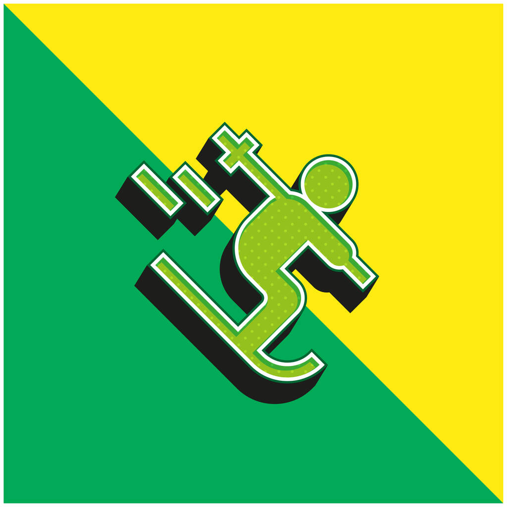 Alpine Green and yellow modern 3d vector icon logo - Vector, Image