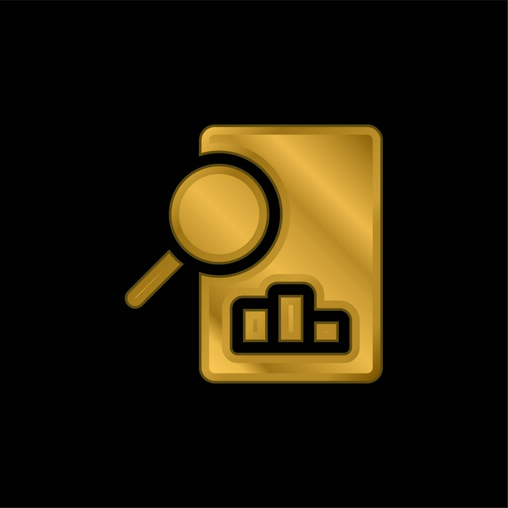 Analyse icône métallique plaqué or ou vecteur de logo - Vecteur, image
