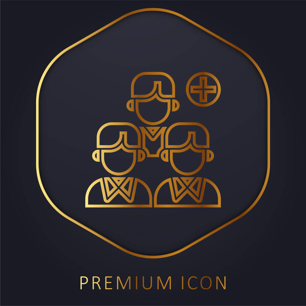 Goldene Linie Premium-Logo oder Symbol hinzufügen - Vektor, Bild