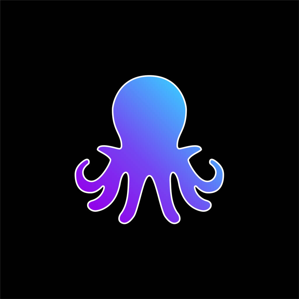 Aquarium Oktopus blaues Gradienten-Vektor-Symbol - Vektor, Bild