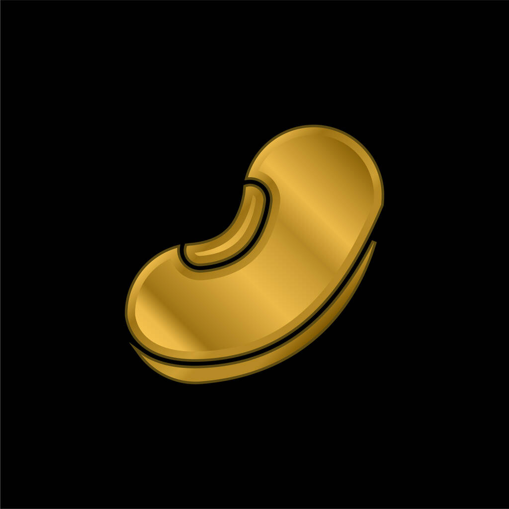 Bean gold plated metalic icon or logo vector - Vector, Image
