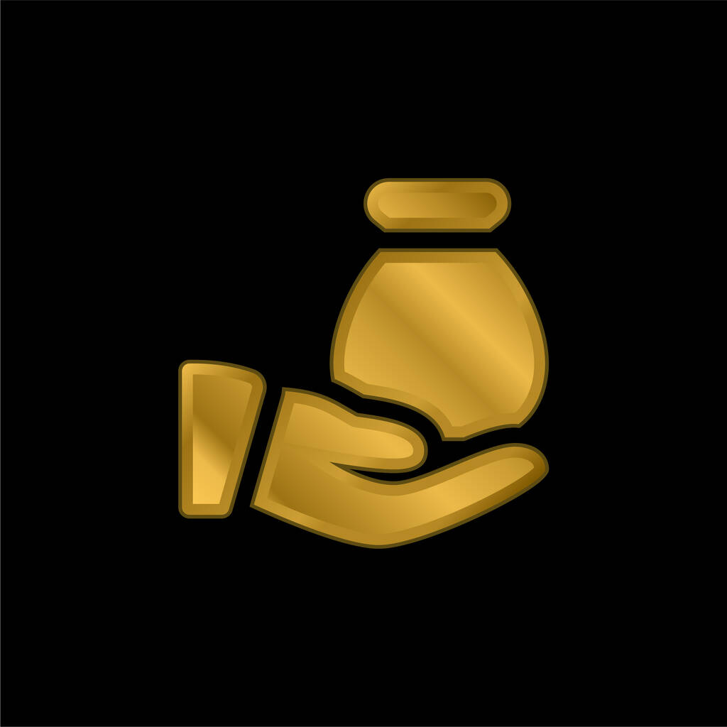 Επιχρυσωμένο μεταλλικό εικονίδιο ή φορέας λογότυπου - Διάνυσμα, εικόνα