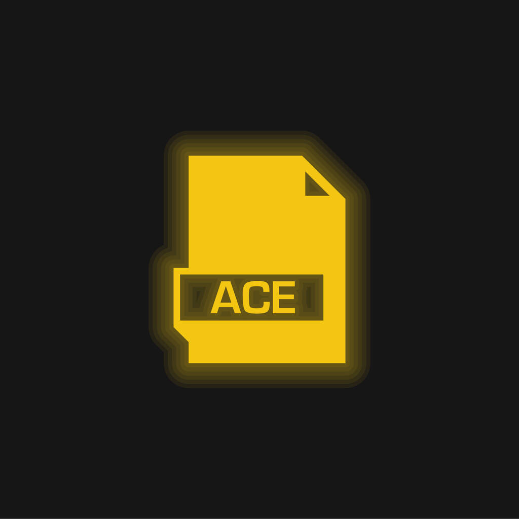 Ace jaune brillant icône néon - Vecteur, image