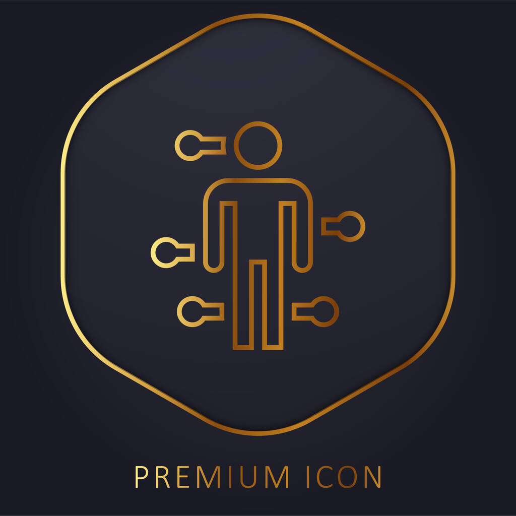 Logo o icona premium della linea dorata dell'agopuntura - Vettoriali, immagini