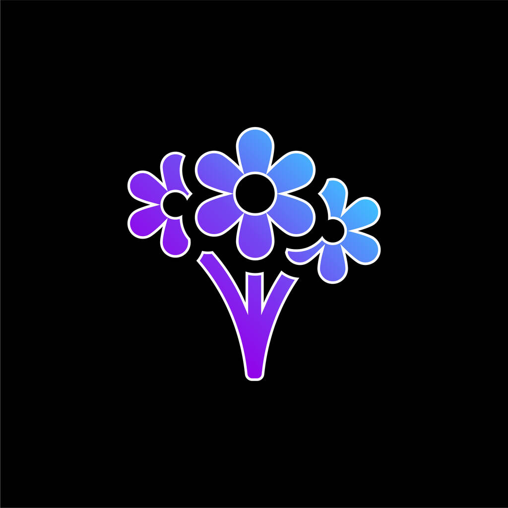 Bouquet bleu dégradé vecteur icône - Vecteur, image