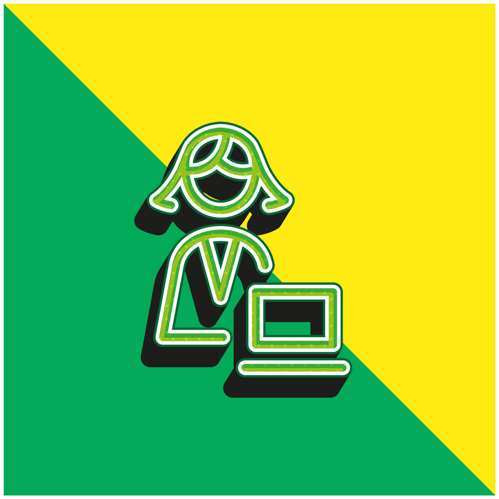管理者緑と黄色の近代的な3Dベクトルアイコンのロゴ - ベクター画像